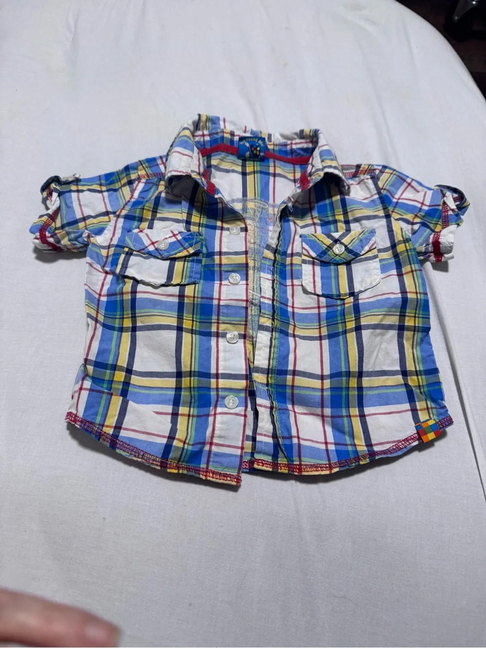 Vintage Boys Button Up 18 To 24 Months Lazoo Plaid Shirt Turtle Graphic Retro
